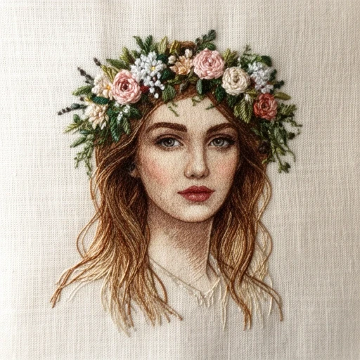 Schemat haftu Kobieta z wiankiem